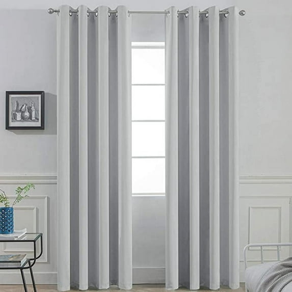 Amay Grommet Top Blackout Curtain Panel Silver 120 inch Wide by 96 inch Long-1 Panel