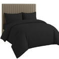 thumbnail image 1 of Amay Organic Cotton Duvet Cover Set, 3 Piece, 500 Thread Count, Full Size Bedding Set Black Solid Luxury Comforter Quilt Cover with Zipper & Ties, 1 of 9