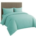 thumbnail image 1 of Amay Organic Cotton Duvet Cover Set, 3 Piece, 500 Thread Count, Queen Size Bedding Set Aqua Solid Luxury Comforter Quilt Cover with Zipper & Ties, 1 of 9