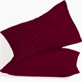 thumbnail image 1 of Amay Organic Cotton Pillowcases, Set of 2 Soft & Breathable 500TC Luxury Classic Weave Pillow Covers, Todller Size, Cooling & Durable Hotel Quality Bedding Essentials,Burgundy, 1 of 7