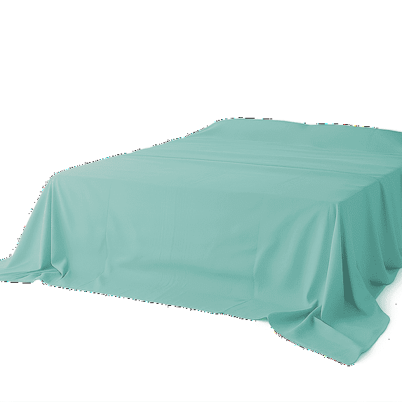 Amay Premium Organic Cotton Flat Sheet, 500 Thread Count Luxury Top Sheet, Cooling & Durable Bedding Sheets, Texas King, Aqua(110" x 125") 1 Piece