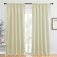 thumbnail image 1 of Amay Rod Pocket Curtain Panel Ivory 120 Inch Wide by 96 Inch Long-1 Panel, 1 of 6