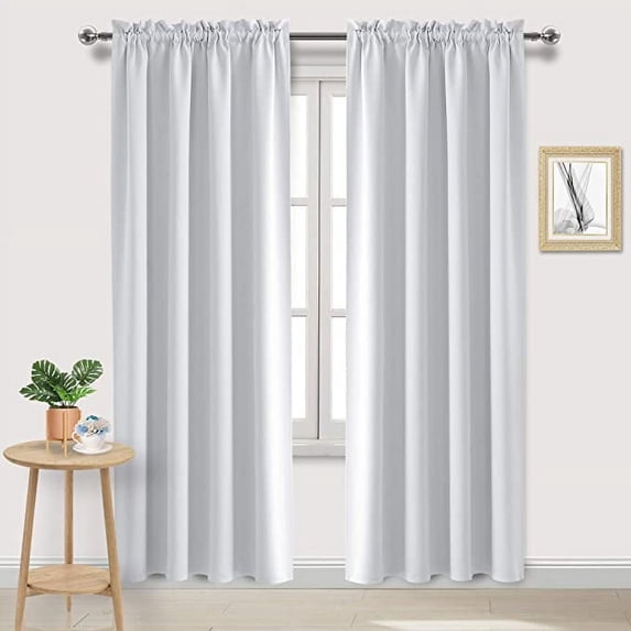 Amay Rod Pocket Window Curtain Panel Greyish White 100 Inch Wide by 132 Inch Long-1 Panel