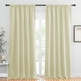 thumbnail image 1 of Amay Rod Pocket Window Curtain Panel Ivory 84 Inch Wide by 84 Inch Long-1 Panel, 1 of 6