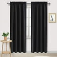 thumbnail image 1 of Amay Room Darkening Rod Pocket Curtain Panel Draperies Black 42 Inch Wide by 72 Inch Long-1 Panel, 1 of 6