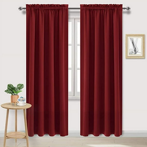 Amay Room Darkening Rod Pocket Curtain Panel Draperies Burgundy 52 Inch Wide by 84 Inch Long-1 Panel