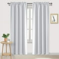 thumbnail image 1 of Amay Room Darkening Rod Pocket Curtain Panel Draperies Greyish White 52 Inch Wide by 120 Inch Long-1 Panel, 1 of 6