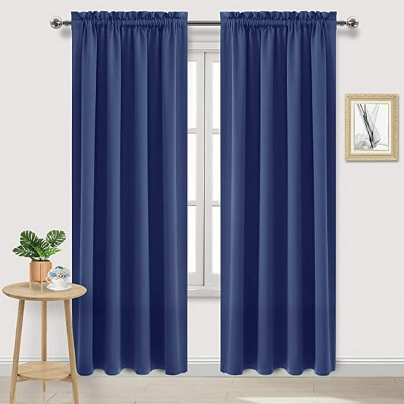 Amay Room Darkening Rod Pocket Curtain Panel Draperies Navy Blue 52 Inch Wide by 54 Inch Long-1 Panel