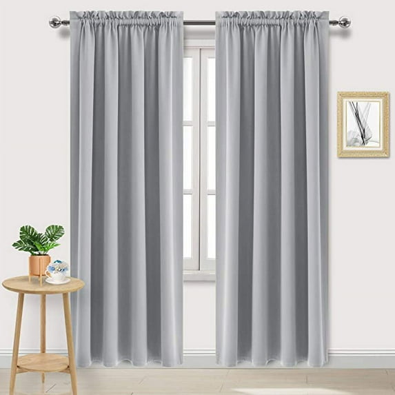 Amay Room Darkening Rod Pocket Curtain Panel Draperies Silver Grey 42 Inch Wide by 72 Inch Long-1 Panel