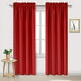 thumbnail image 1 of Amay Room Darkening Rod Pocket Curtain Panel Draperies True Red 52 Inch Wide by 108 Inch Long-1 Panel, 1 of 6