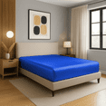 thumbnail image 1 of Amay Satin Silk Fitted Sheet – Full Size, Royal Blue– Deep Pocket 16 Inch, Lightweight Summer Bedding with Sleek Finish for Modern Bedroom, Guest Room, or Dorm, 1 of 6