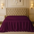 thumbnail image 1 of Amay Satin Silk Flat Sheet – Queen, Wine– Smooth, Silky Bedding for Guest Room, Kids’ Room, Dorm, or Master Bedroom – Lightweight and Easy Care, 1 of 5