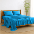 thumbnail image 1 of Amay Soft Luxury Organic Cotton Alaskan King Bed Sheet Set, 4-Piece, 500 Thread Count, Deep Pocket, Soft, Comfortable, All-Season Bedding, Turquoise, 1 of 7