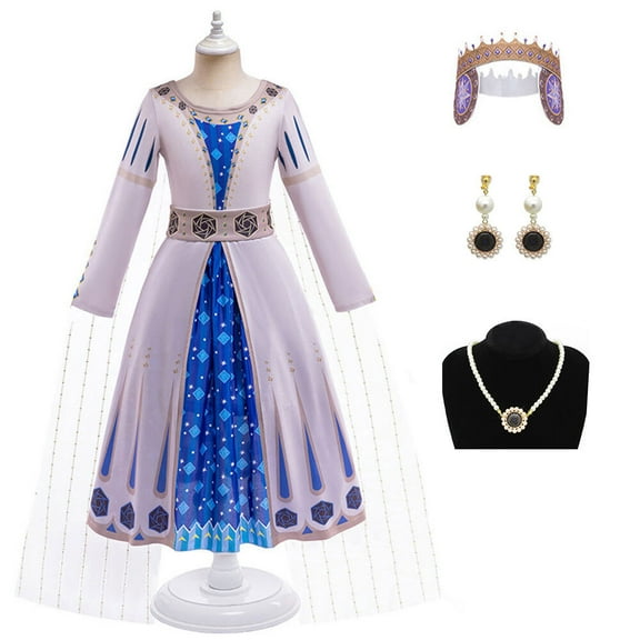 Amaya Queen Costume with Accessories for Girls Cosplay Outfit Set, 3-12Y