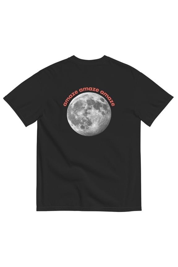 Amaze Amaze Amaze Moon Graphic T-Shirt, Subtle Space Nerd Tee, Bookish Sci Fi Shirt, Cozy Aesthetic Design, Unisex Casual Top