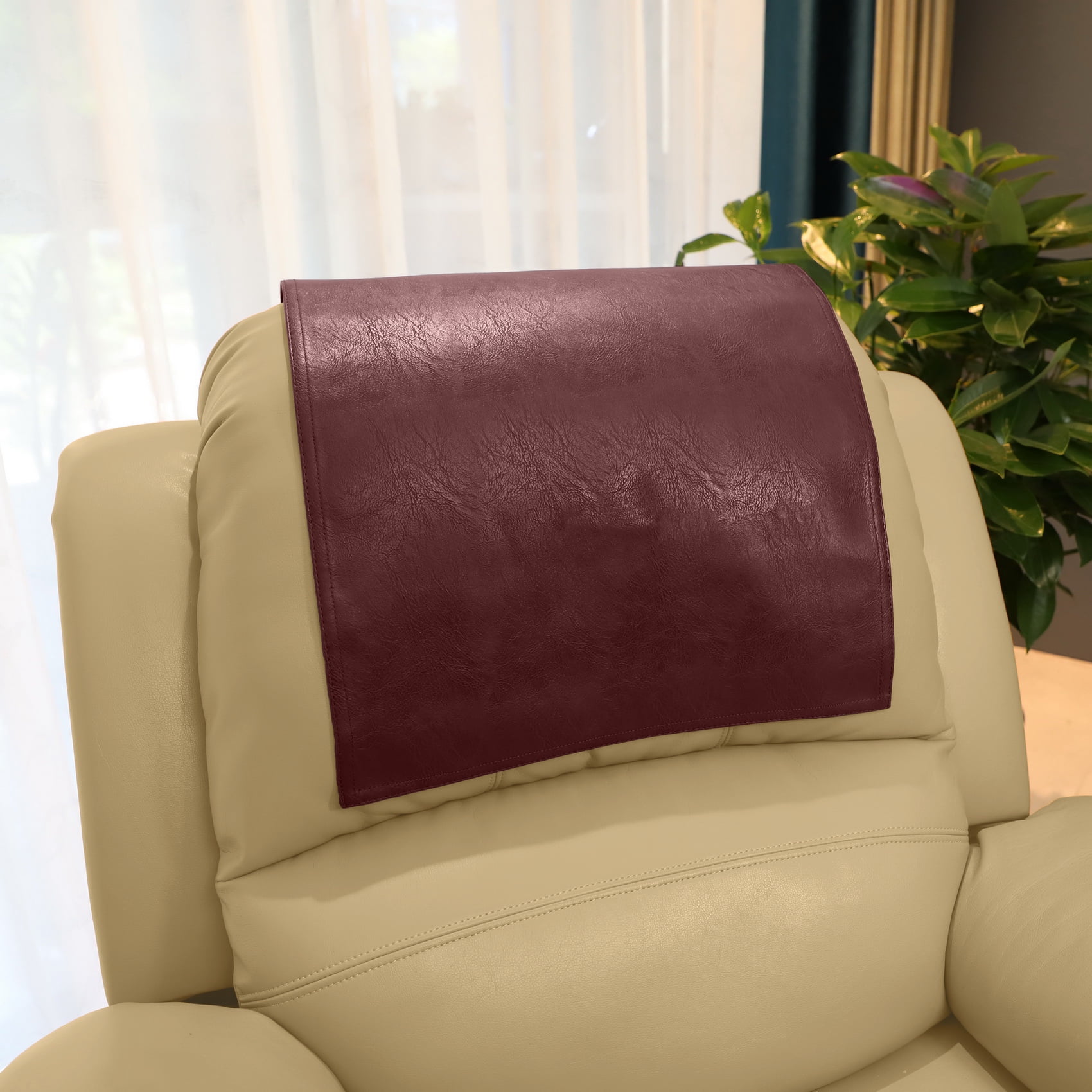 AmazeCov Headrest Cover for Furniture Slipcovers Faux Leather