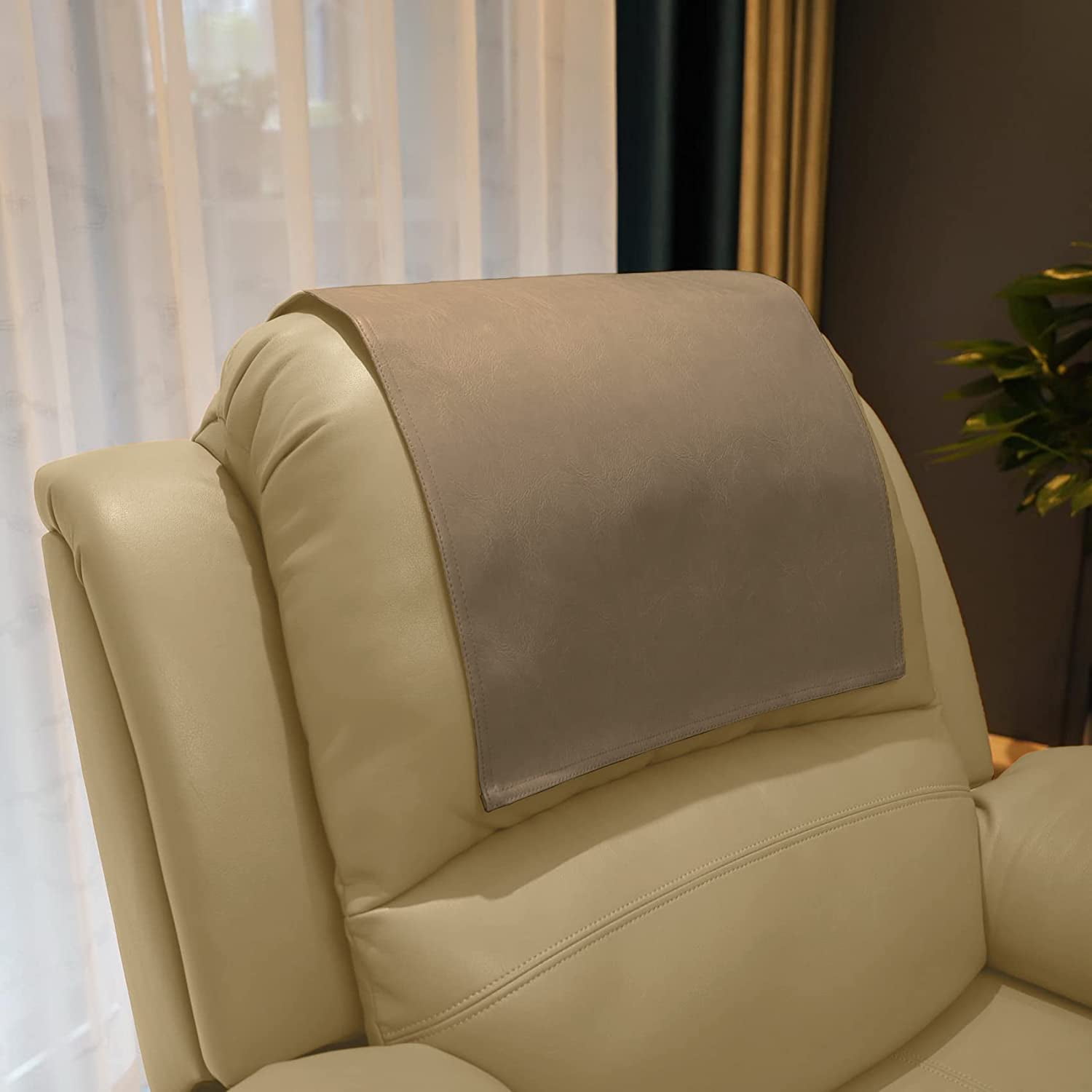 AmazeCov Headrest Cover for Furniture Slipcovers Faux Leather Headrest