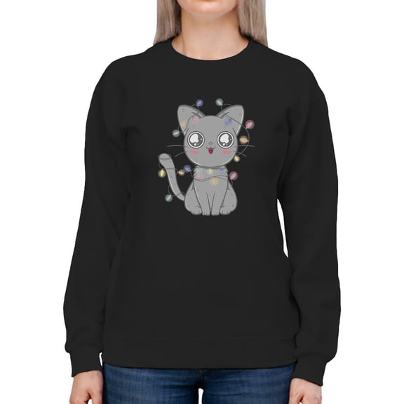 Amazed Kitty Design Sweatshirt Women -GoatDeals Designs, Female Large