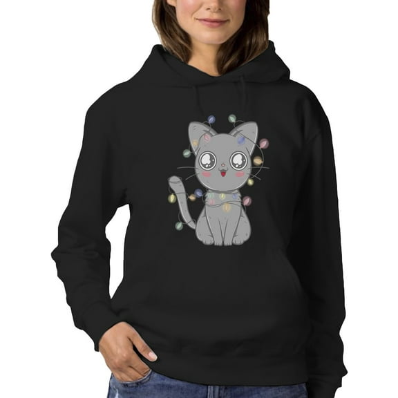 Amazed Kitty Hoodie Women -GoatDeals Designs, Female Large