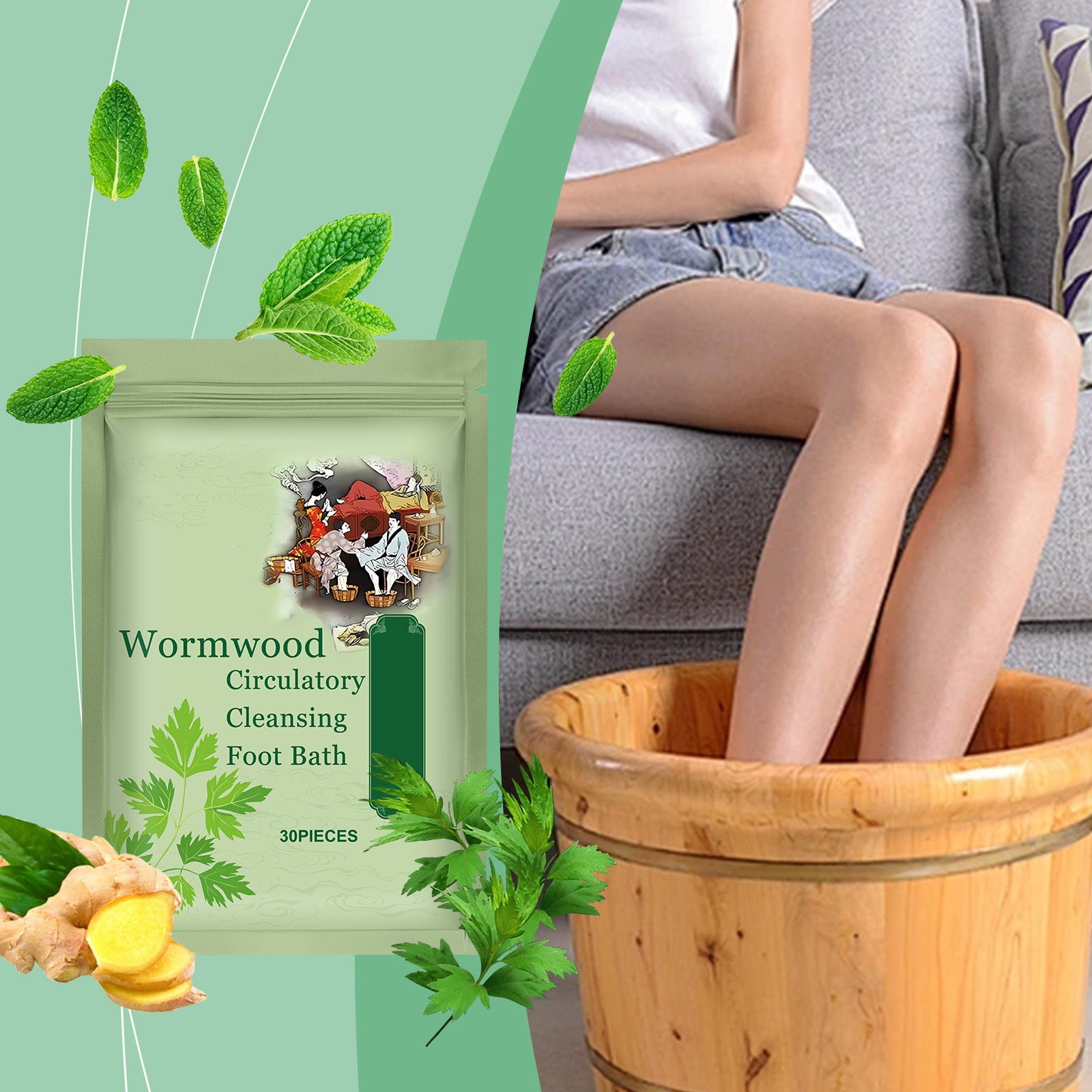 Amazed Worm Wood Circulatory Cleansing Foot Bath Pedicure Platform Food