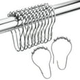 thumbnail image 1 of Amazer Rust-Resistant Metal Shower Curtain Rings, 12-Count, Chrome, 1 of 7
