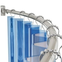 AmazerBath Arched Curved Shower Curtain Rod, 20-84 Inches Heavy Duty Shower Rod Rust Proof Bathroom Curtain Rod, Adjustable Telescoping Design Easy Segmented Installation, Need to Drill, Nickel