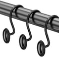 thumbnail image 1 of AmazerBath Black Shower Curtain Hooks, 12PCS Rust Proof Shower Curtain Rings, Decorative Modern Shower Curtain Hangers, Elliptical Heavy Duty Design Convenient for Bathroom Kitchen Wardrobe, 1 of 7