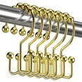 thumbnail image 1 of AmazerBath Gold Shower Curtain Hooks Rings, Rust-Resistant Metal Double Glide Shower Hooks Rings for Bathroom Shower Curtains Rods, Set of 12 Hooks - Gold, 1 of 8