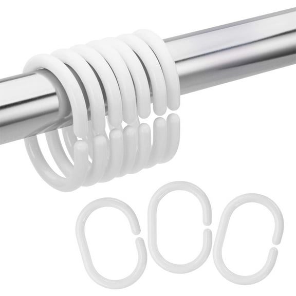 AmazerBath Plastic Ring Loops Shower Curtain, 24 Count