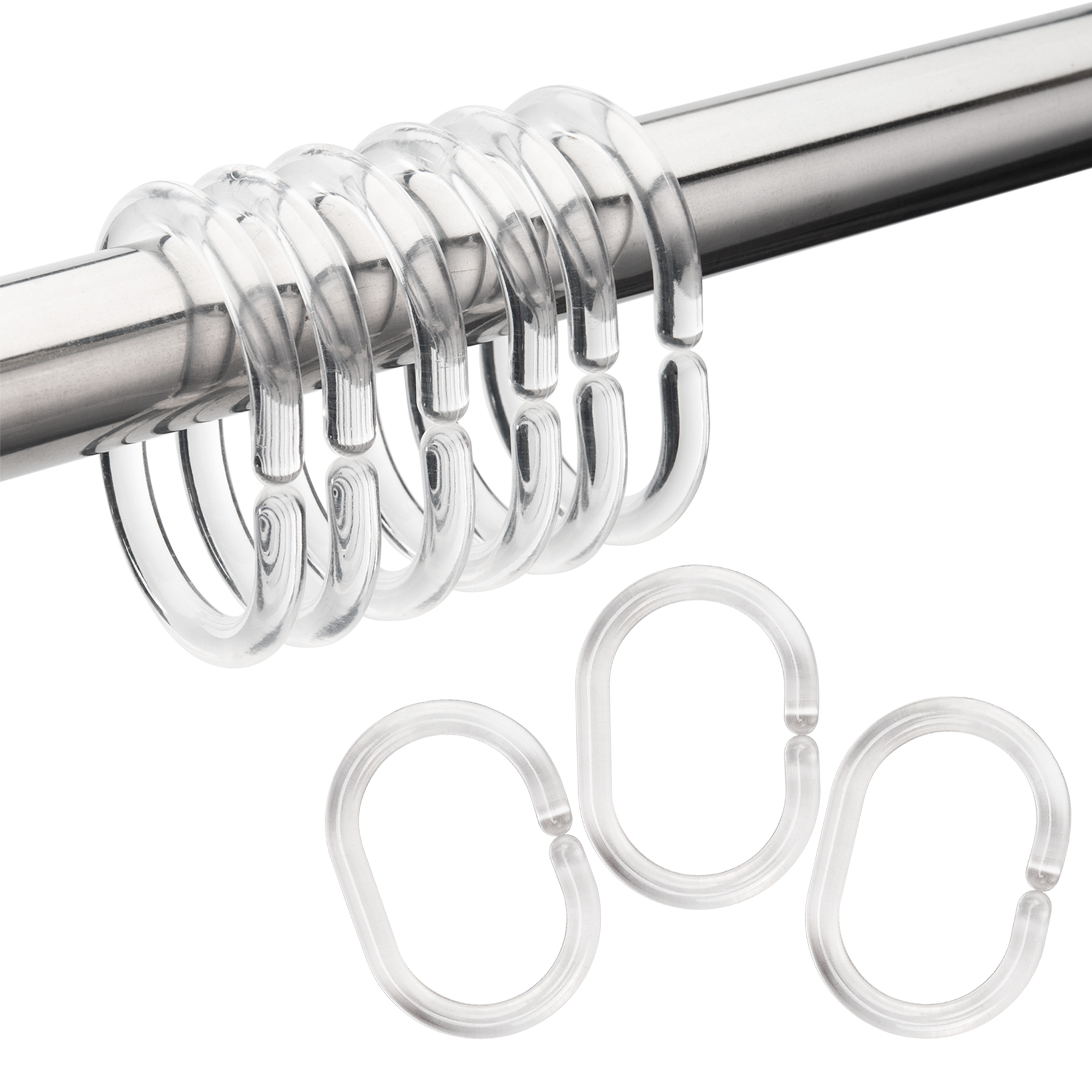 Hang Ease "C" Type Plastic Shower Curtain Hooks in Rose