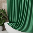 thumbnail image 1 of AmazerBath Shower Curtain Green, Fabric Shower Curtain Set for Bathroom, Luxury Silk Elegant Shower Curtain with 12 Hooks, Sparkly Satin Shower Curtain for Bathroom DéCor, 72X72 Inches, 1 of 9