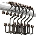 thumbnail image 1 of AmazerBath Shower Curtain Hooks Rings, Rust-Resistant Metal Double Glide Shower Hooks for Bathroom Shower Rods Curtains, Set of 12 Hooks - Bronze, 1 of 7