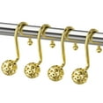 thumbnail image 1 of AmazerBath Shower Curtain Hooks, Shower Curtain Rings, Metal Decorative Shower Curtain Hooks Rust Proof, Gold Shower Hooks for Shower Curtain Liner, Set of 12 Hollow Ball Design, 1 of 7