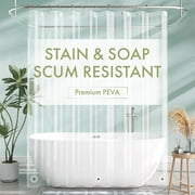 AmazerBath Shower Curtain Liner, 72x72 Clear Shower Curtain Liner, Waterproof Plastic Shower Liner, Cute Lightweight PEVA Shower Curtains for Bathroom with Magnet and 12 Rustproof Metal Grommet Holes