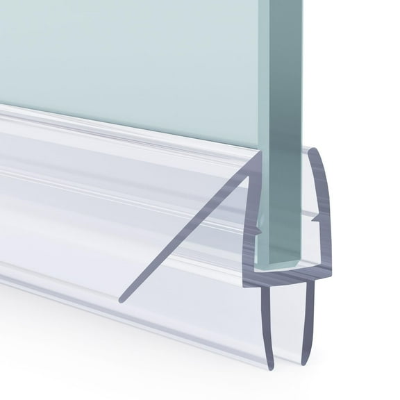 AmazerBath Shower Door Bottom Seal for 1/4 Inch Glass 47.25 Inches (15.75 Inches * 3), 3 Section Segmented Shower Installation Kit Frameless Glass Door Seal Strip
