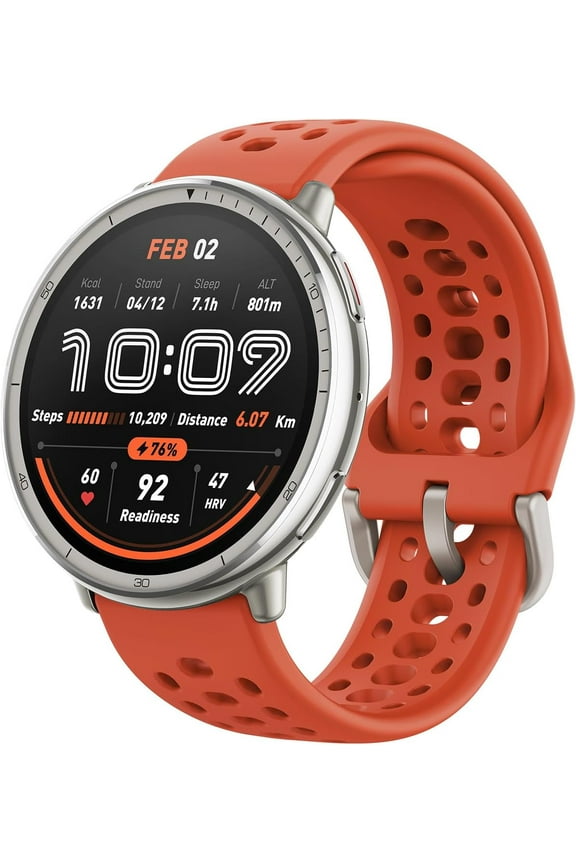 Active 2 Smart Watch 44mm, GPS Maps with Direction, Fitness Tracker, 10 Day Battery, Sleep Monitor, 160+ Sport Modes, Water Resistant, for Android & Apple iPhone, Red Silicone