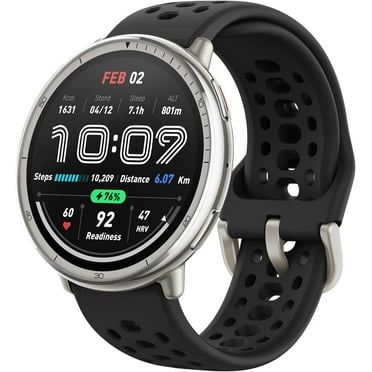 Amazfit Active 2 Smart Watch 44mm, GPS Maps with Direction, Fitness Tracker, 10 Day Battery, Sleep Monitor, 160  Sport Modes, Water Resistant, for Android & Apple iPhone, Black Silicone