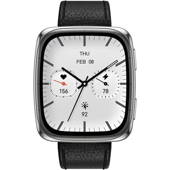 Amazfit Active 2 (Square) Smart Watch - Black Leather
