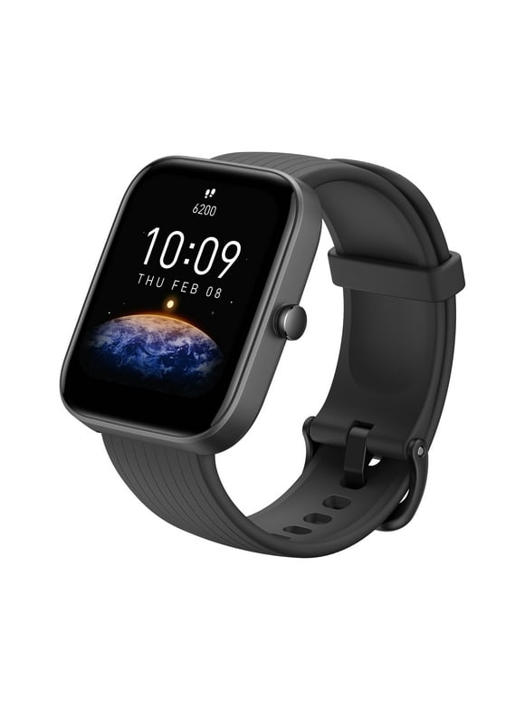 Amazfit Bip 3 Pro Smart Watch: 14-Day Battery Life - Black Silicone watchband