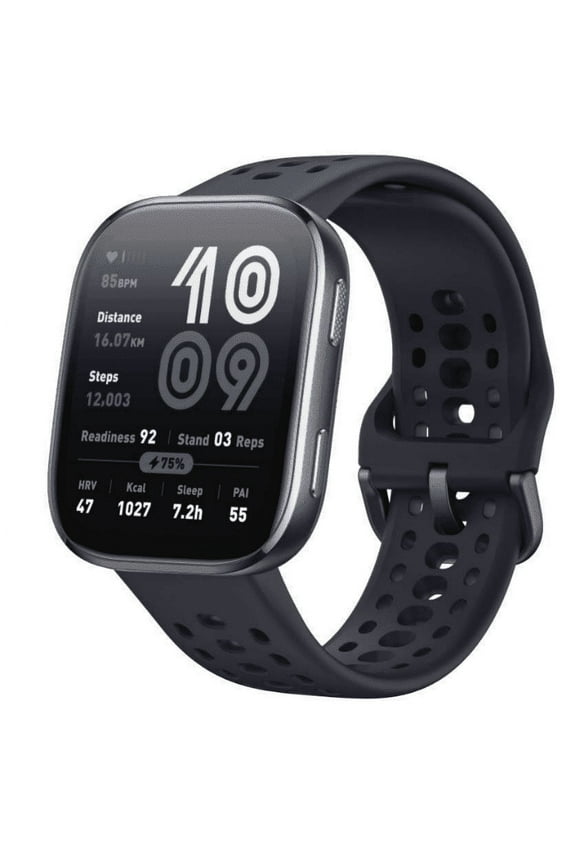 Bip 6 Smart Watch 46mm, 14 Day Battery, 1.97" AMOLED Display, GPS & Free Maps, AI, Bluetooth Call & Text, w/Health, Fitness & Sleep Tracker, 140+ Workout Modes, Water-Resistance, Black