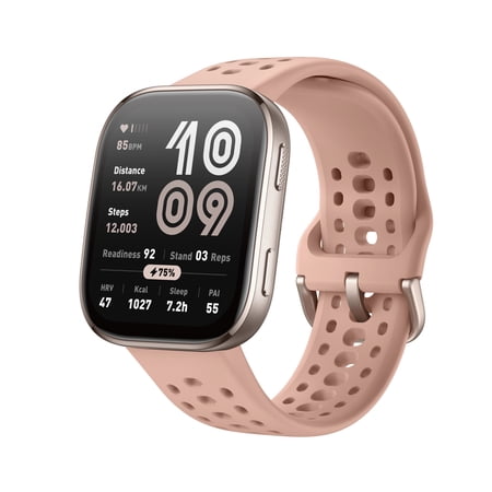 Amazfit Bip 6 Smart Watch 46mm, 14 Day Battery, 1.97" AMOLED Display, GPS & Free Maps, AI, Bluetooth Call & Text, w/Health, Fitness & Sleep Tracker, 140+ Workout Modes, Water-Resistance, Blush