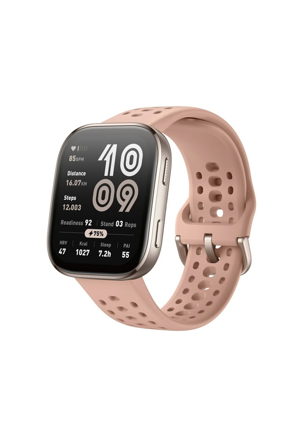 Open Box Amazfit Bip 6 Smart Watch 46mm, 14 Day Battery, 1.97" AMOLED Display, GPS & Free Maps, AI, Bluetooth Call & Text, w/Health, Fitness & Sleep Tracker, 140+ Workout Modes, Water-Resistance, Blush