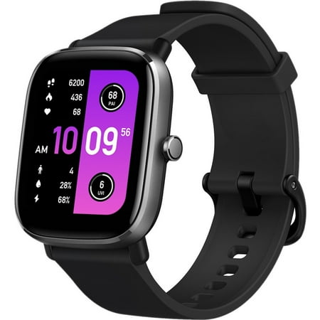 Amazfit GTS 2 Mini Smart Watch: Android & iOS - Built-in GPS Fitness Tracker - 14 Day Battery Life - 68 Sports Mode - AMOLED Screen - Blood Oxygen Heart Rate Monitor - 5 ATM Waterproof, Black