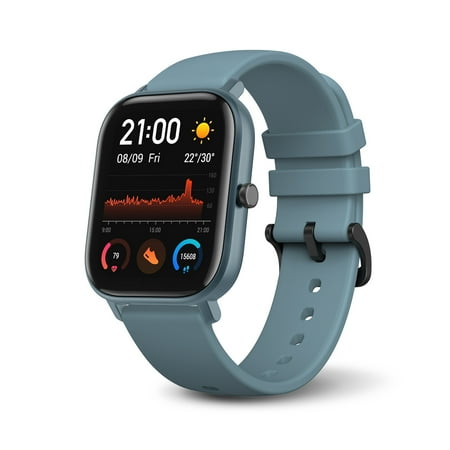 Amazfit - GTS Smartwatch 42mm Aluminum - Steel Blue With Silicone Band