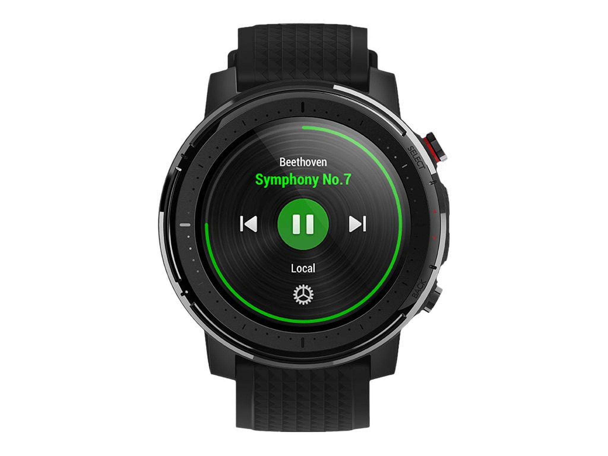 Amazfit Stratos 3 - 48.6 mm - black - sport watch with strap - silicone -  black - wrist size: 4.72 in - 7.68 in - display 1.34 - Wi-Fi, Bluetooth 