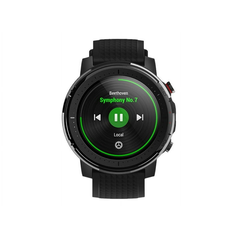 Amazfit Stratos 3 - 48.6 mm - black - sport watch with strap - silicone -  black - wrist size: 4.72 in - 7.68 in - display 1.34 - Wi-Fi, Bluetooth -  1.42 oz 
