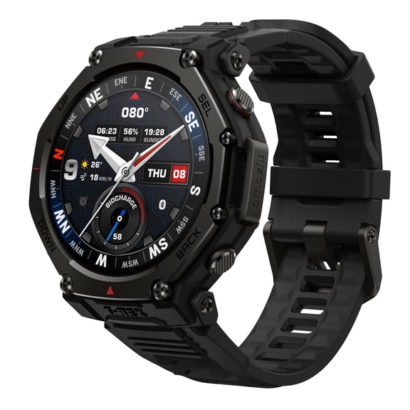 Amazfit T-Rex 3 Pro Outdoor Smart Watch 48mm Sapphire AMOLED Display, Ti Bezel, Dual Band GPS, Offline Maps, 25 Days Battery, Built-in Flashlight, 10 ATM, 180+ Sports Mode for Android & iPhone, Black