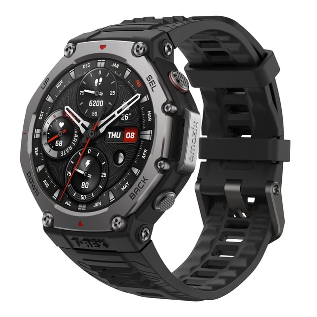 Amazfit T-Rex 3 Military Smart Watch 48mm, Fitness Watches with GPS (with Privacy), AI, Voice Control, Offline Maps, for Android or iPhone, 170 Sports Modes, 328ft Water-Resistant, Black