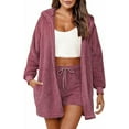 thumbnail image 1 of Amazhiyu Sexy Fuzzy 3 Piece Pajamas Lounge Sets for Womens Fluffy Fleece Warm PJ Set, 1 of 7