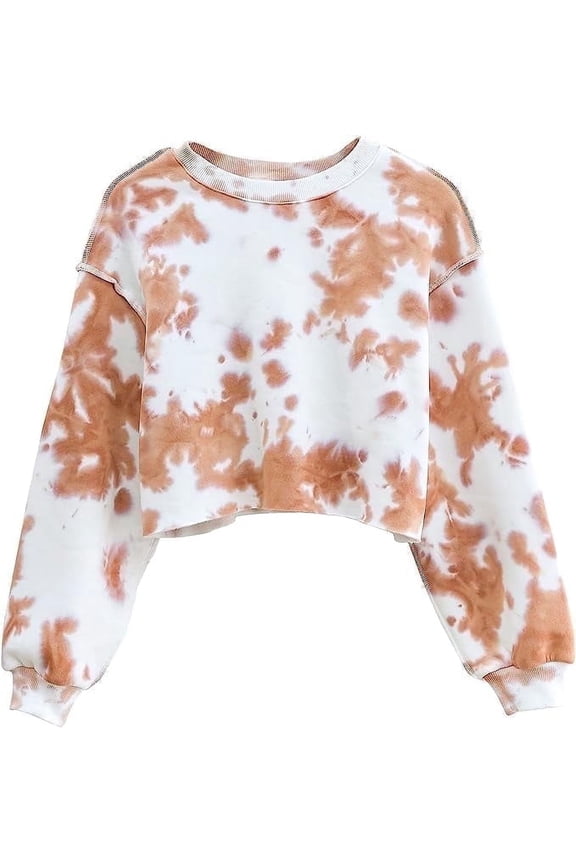 Women Cropped Sweatshirt Long Sleeves Pullover Fleece Crop Tops